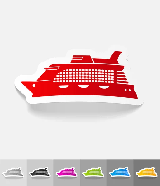 Cruise Gemi kağıt etiket — Stok Vektör