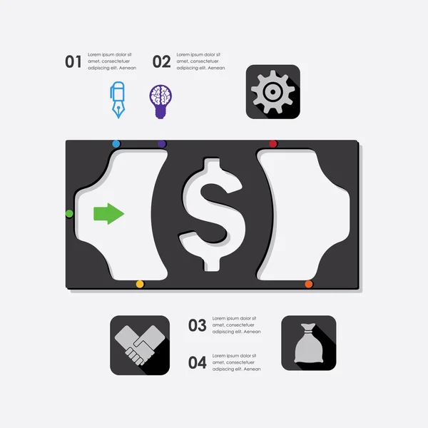 Ícones de Infográfico de Negócios — Vetor de Stock