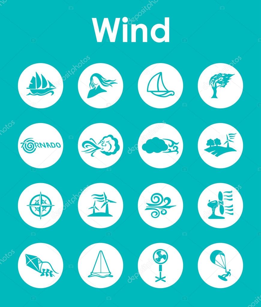 Set of wind simple icons