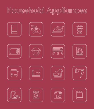 Ev aletleri basit simgeler kümesi