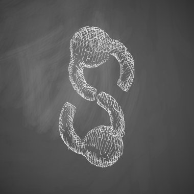 Kara tahta el sıkışma simgesini