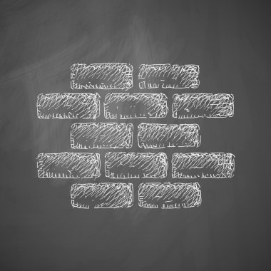 Kara tahta üzerinde tuğla simgesi