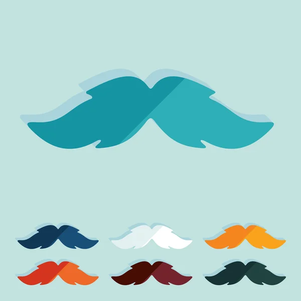 Flat design: mustache — Stock Vector