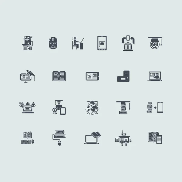 Set of distance learning icons — Stock Vector