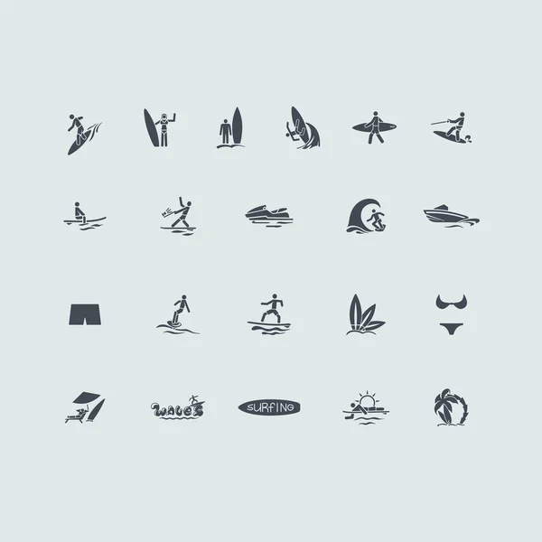 Conjunto de ícones de surf —  Vetores de Stock