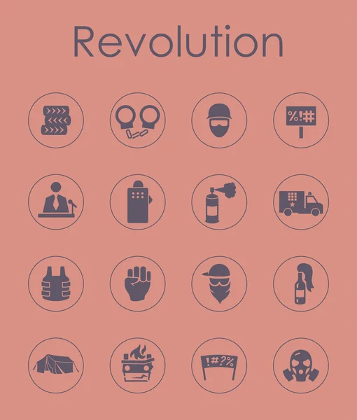 Conjunto de ícones simples revolução — Vetor de Stock
