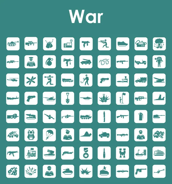 Conjunto de iconos simples de guerra — Vector de stock