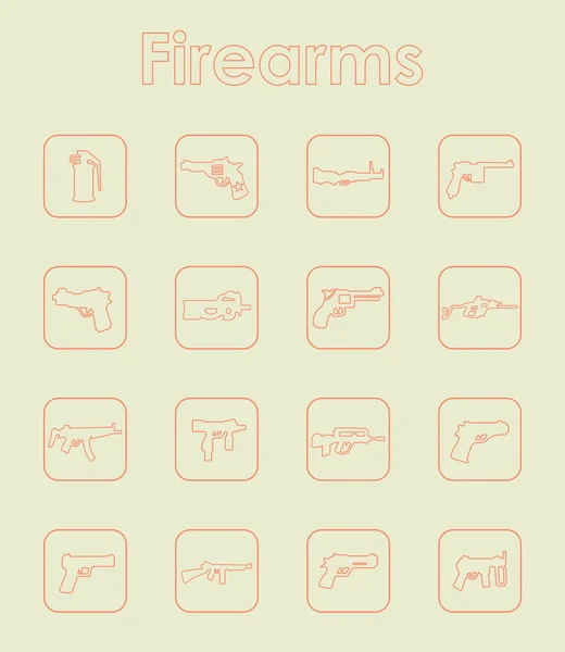 Conjunto de armas de fuego iconos simples — Vector de stock