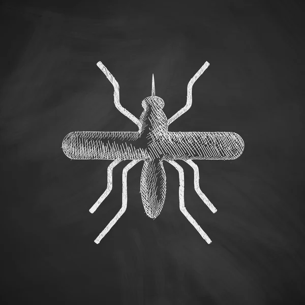 Mosquito icon on chalkboard — Stock Vector