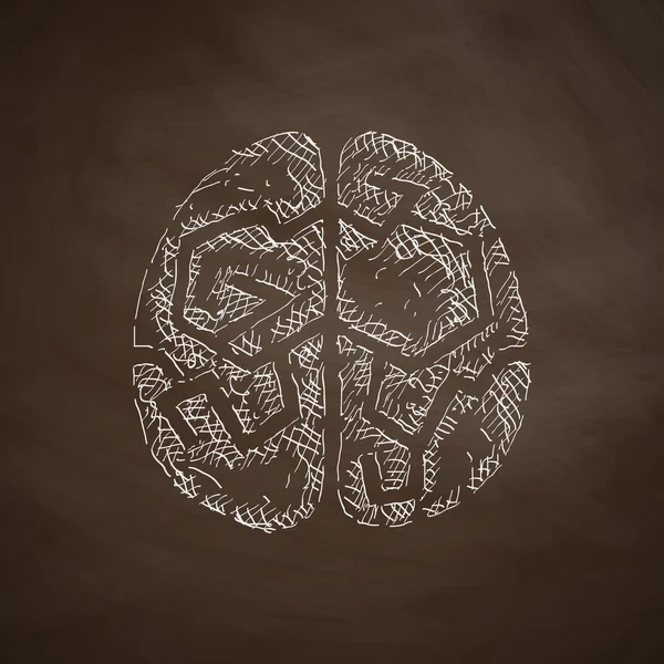 Icono del cerebro en pizarra — Vector de stock