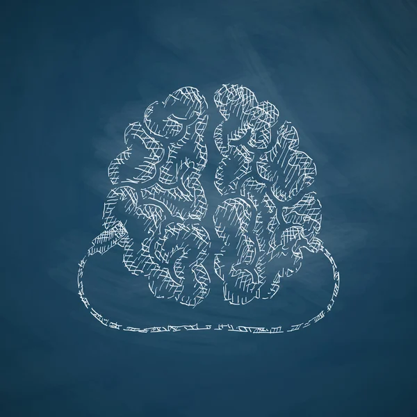 Ícone do cérebro no quadro — Vetor de Stock