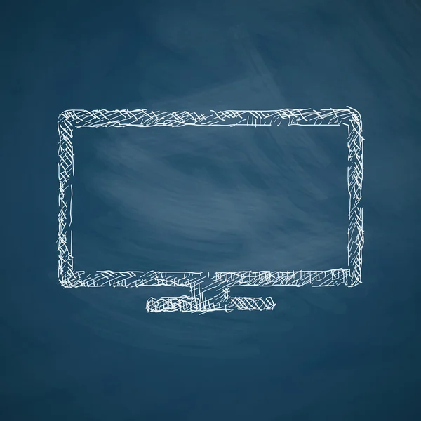 Het pictogram van de monitor op schoolbord — Stockvector