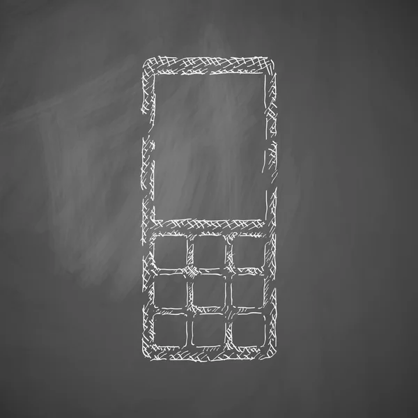 Mobile pictogram op schoolbord — Stockvector
