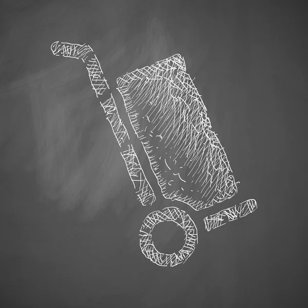 Значок тележки на доске — стоковый вектор