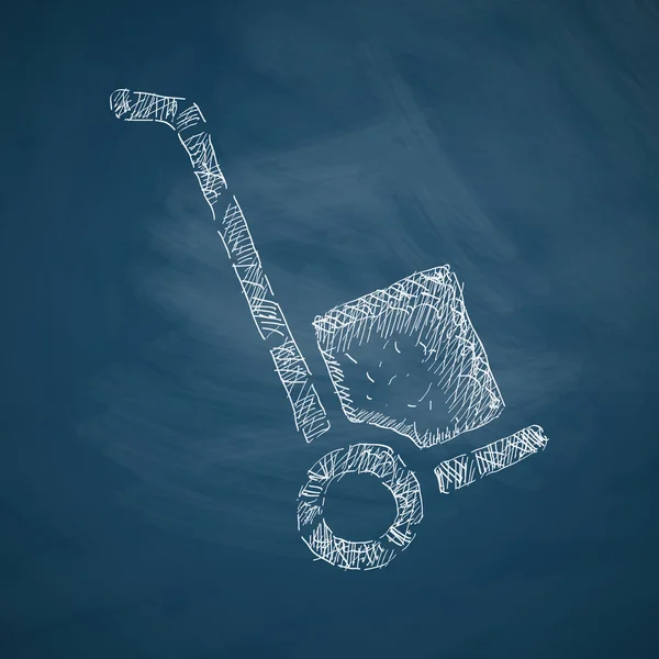 Icône de chariot sur tableau noir — Image vectorielle