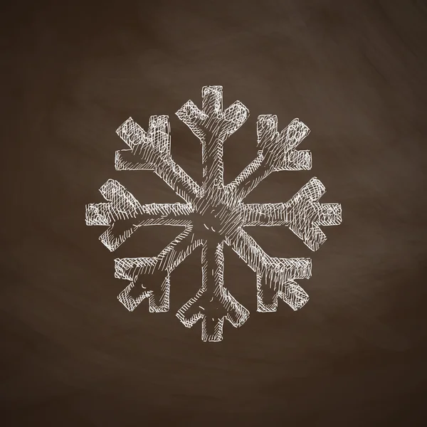 Icono de copo de nieve en pizarra — Vector de stock