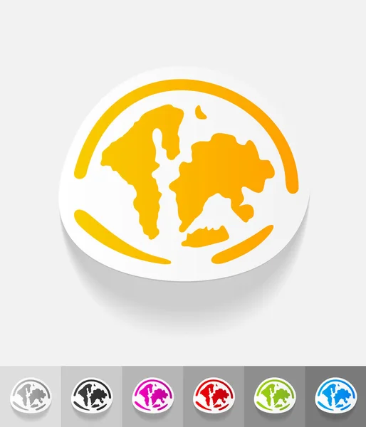 World Islands paper sticker — Stock Vector
