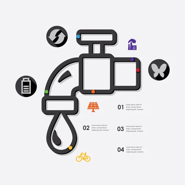 Iconos de la infografía ecológica — Archivo Imágenes Vectoriales