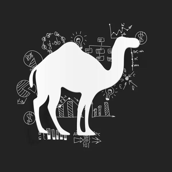 Business formules met camel pictogram tekening — Stockvector