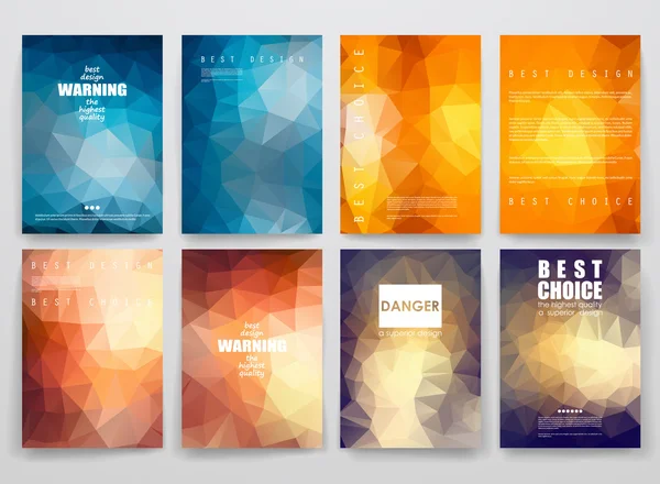Set of brochures in poligonal style — Stock Vector