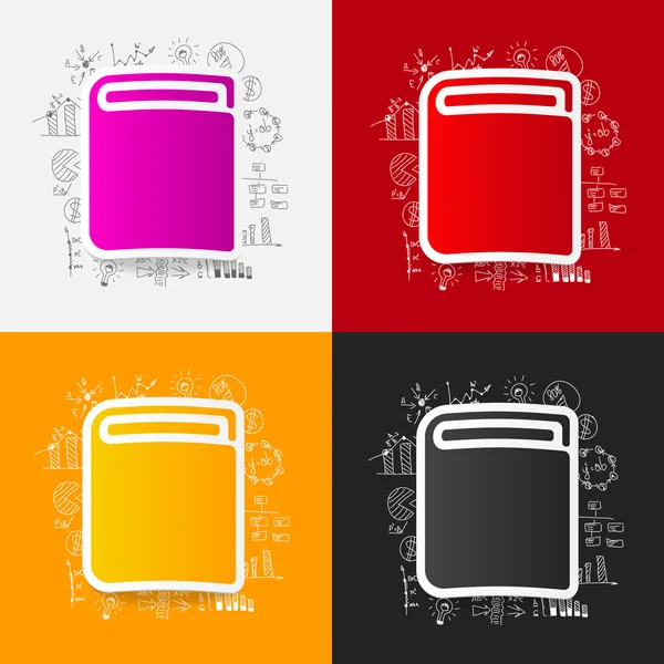 Drawing business formulas with book icon — Stock Vector