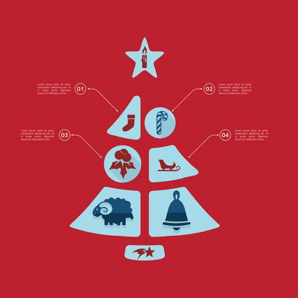 Boże Narodzenie płaski infographic — Wektor stockowy