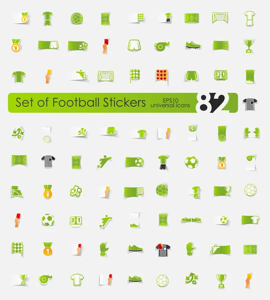 Jeu d'autocollants de football — Image vectorielle