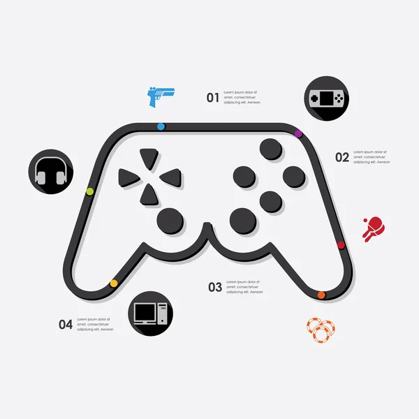 Hra infographic ikony — Stockový vektor