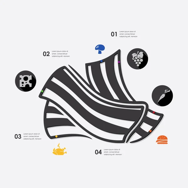 Icônes infographiques restaurant — Image vectorielle