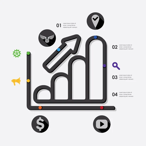 Icônes d'infographie marketing — Image vectorielle