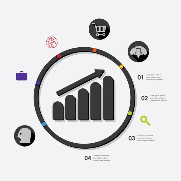 Ícones de Infográfico de Negócios — Vetor de Stock