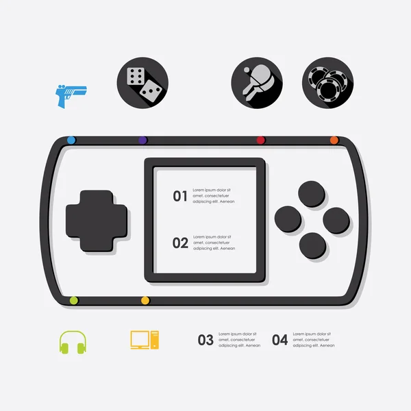 Iconos de infografía del juego — Vector de stock