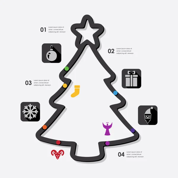 Icônes infographiques de Noël — Image vectorielle