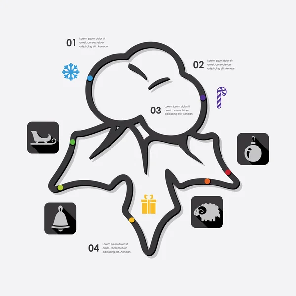 Icônes infographiques de Noël — Image vectorielle