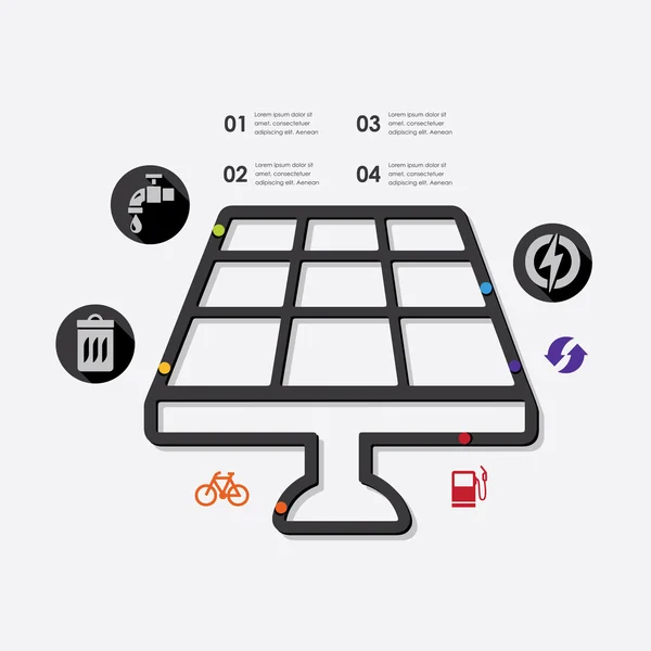 Icone infografiche di ecologia — Vettoriale Stock