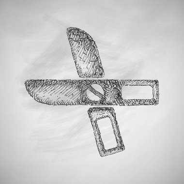 scissors icon on chalkboard