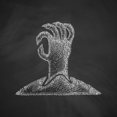 hand icon on chalkboard