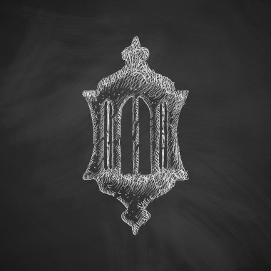 lantern icon on chalkboard