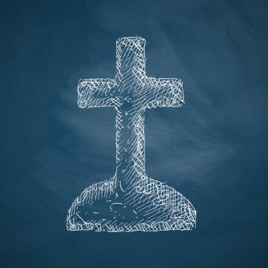 tombstone icon on chalkboard