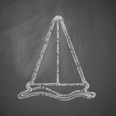 sailboat icon on chalkboard