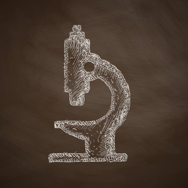microscope icon on chalkboard