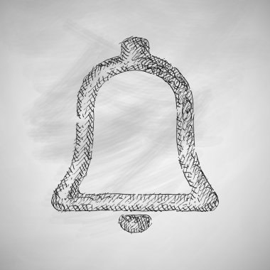 Kara tahta üzerinde zil simgesini