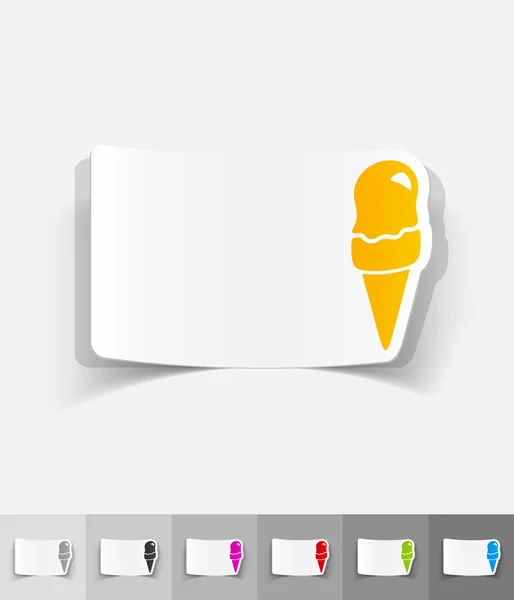 Ice cream paper sticker — Stock Vector