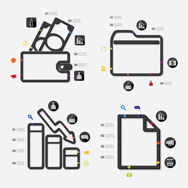 Línea de negocio infografía — Archivo Imágenes Vectoriales