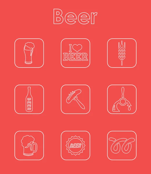 一套啤酒简单图标 — 图库矢量图片