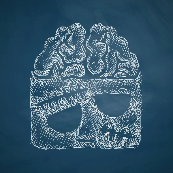 Zombie icon on chalkboard — Stockvector