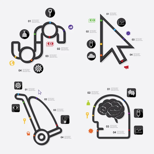 Iconos de Infografía de Negocios — Archivo Imágenes Vectoriales