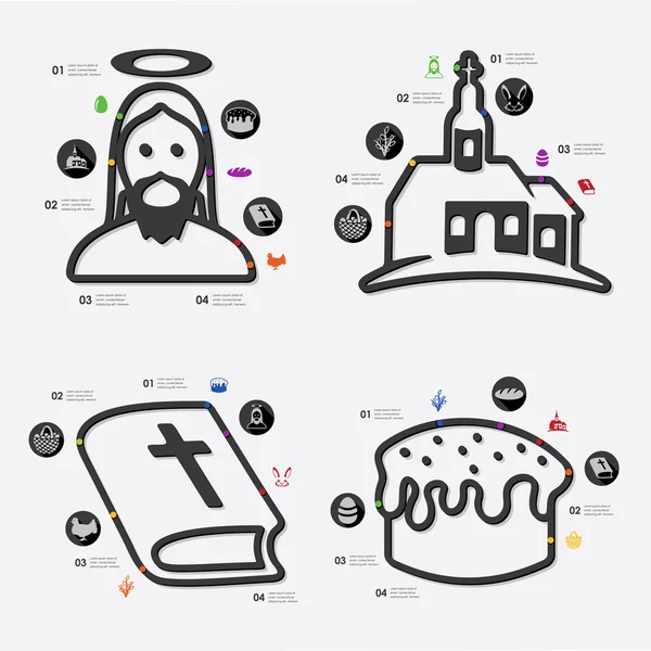 Infographie ligne de Pâques — Image vectorielle