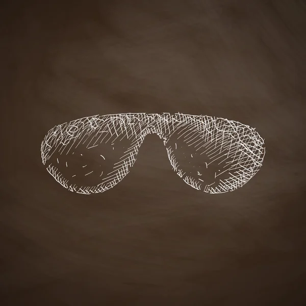 Sunglasses icon on chalkboard — Stock Vector