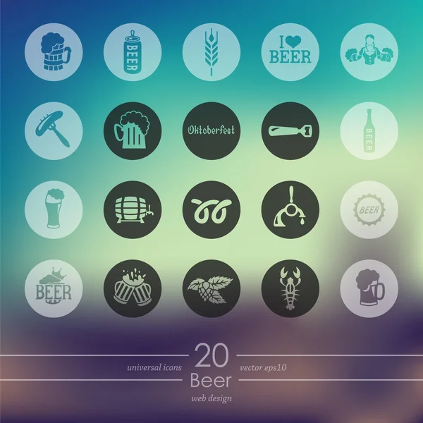 Set di icone della birra — Vettoriale Stock